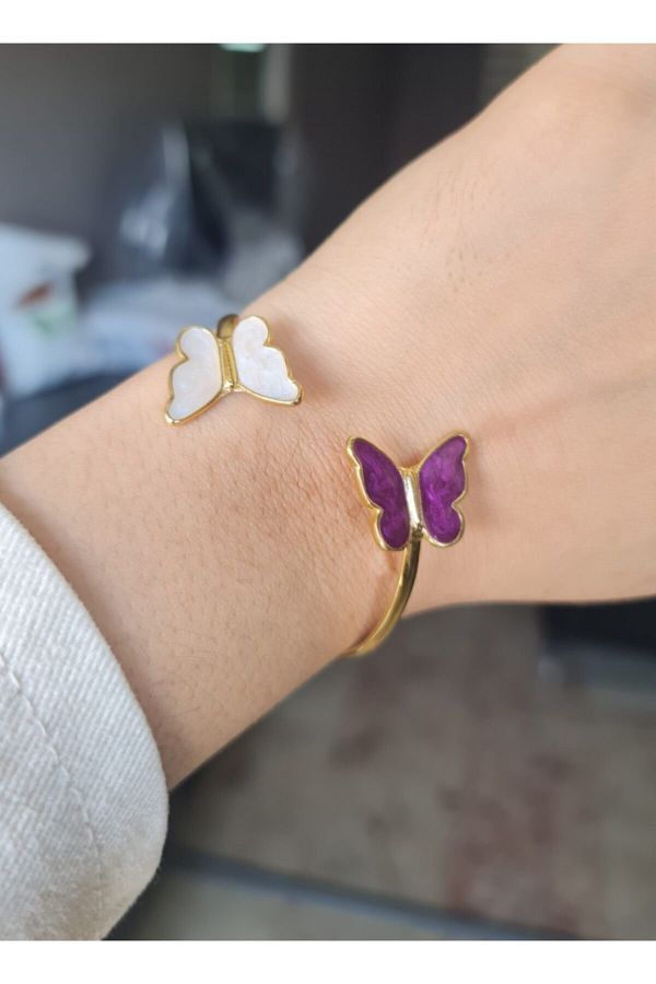 CEMRE Women s Butterfly Bracelet Pearlescent Purple Butterfly Bracelet Adjustable Bracelet Trendyol