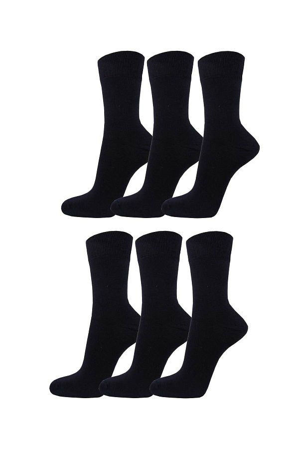 Meguca Socks-Унисекс класически памучни чорапи 6 пакета черни 1