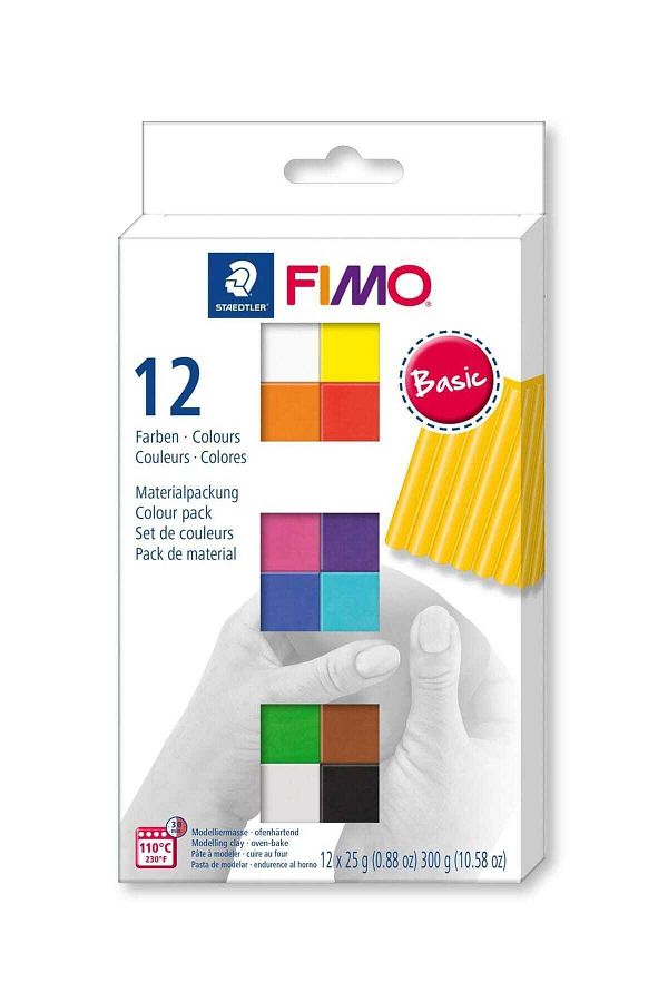 Eshel-Staedtler 8023 C12-1 Set Modeling Clay Fımo® Soft Multi Pack 25 Gram 12 Block Basic 1