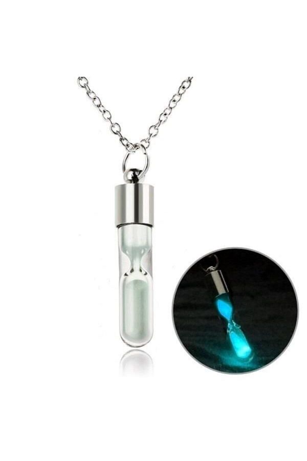The Collection Glowing In The Dark Hourglass Necklace Trendyol