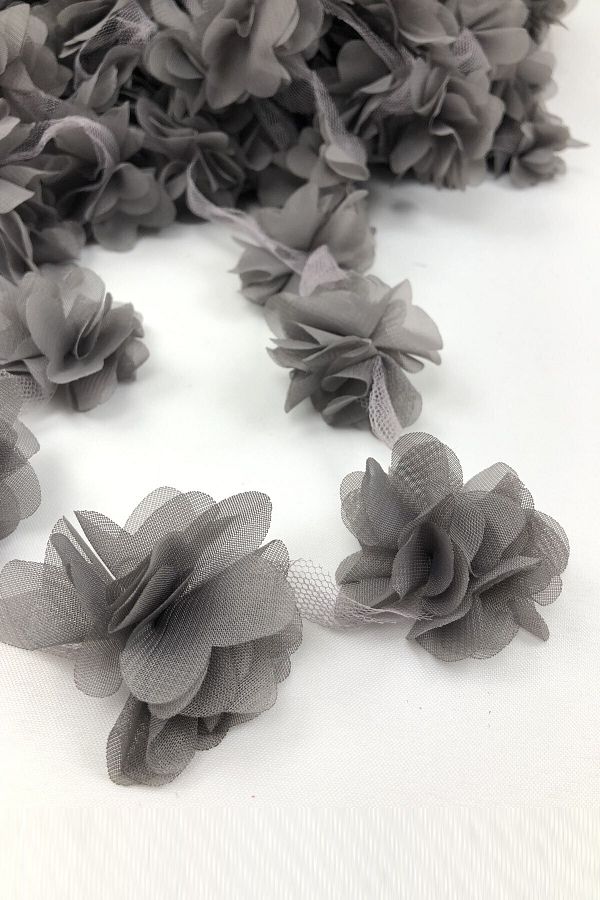 YENİ HEDİYELİK DÜNYAM-Smoked Laser Rose 1m Laser Cut Rose Embellishment Packing Material 12 Pcs Organza Cloth Artificial Flowers 1