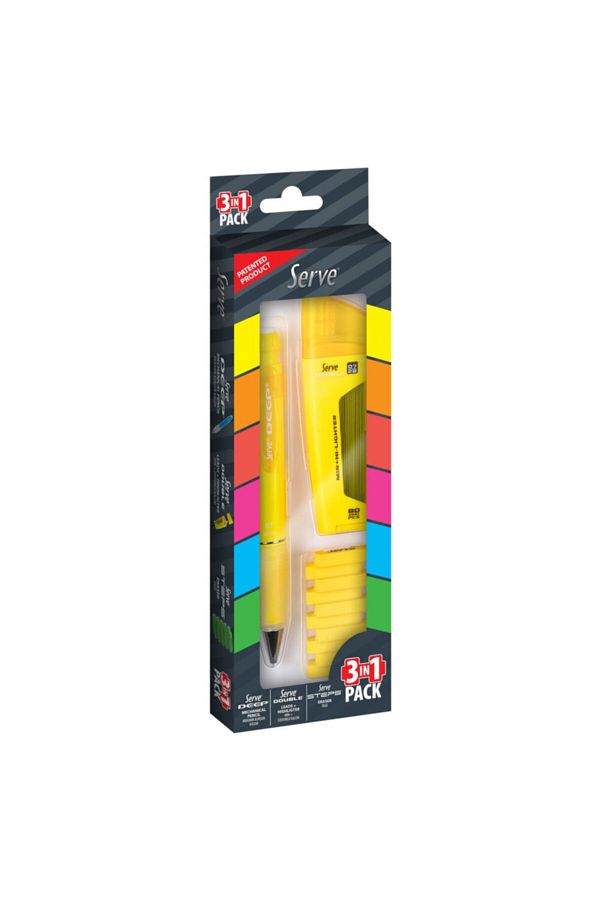 Serve-Deep Double Steps Set of 3 Yellow 1