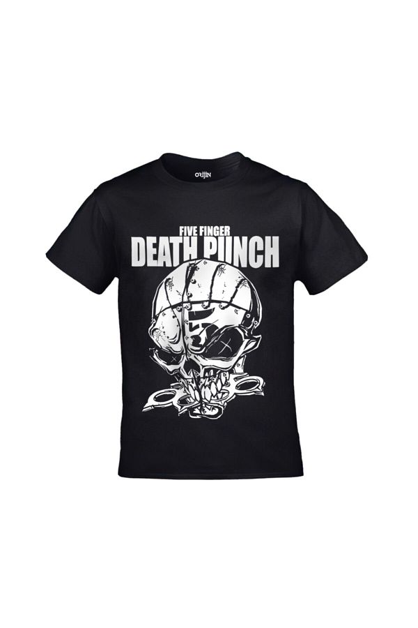 Orijin Tekstil-Tricou unisex Black Five Finger Death Punch - Imprimat cu craniu 1