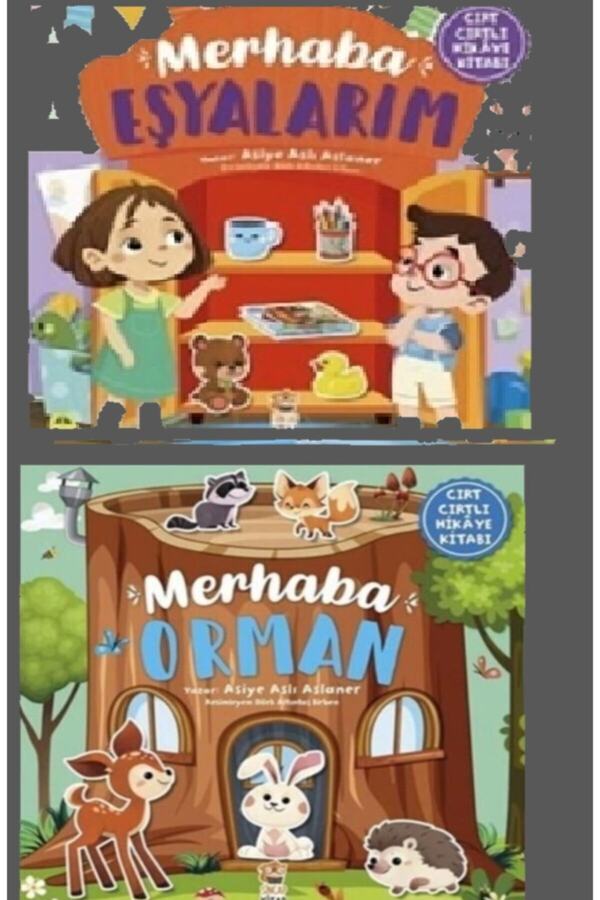 Sincap Kitap Cırt Cırtlı Hikaye Kitapları 2'li Set Merhaba Eşyalarım-merhaba Orman