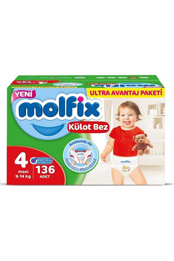 Molfix Külot Bez 4 Numara 136 Adet Ultra Avantaj Paketi Kutu