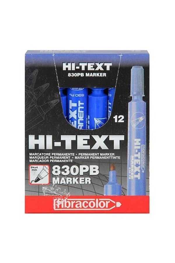 Hi-Text-Hi-text 830pc Permanent Marker Cut Tip Blue 12pcs 1