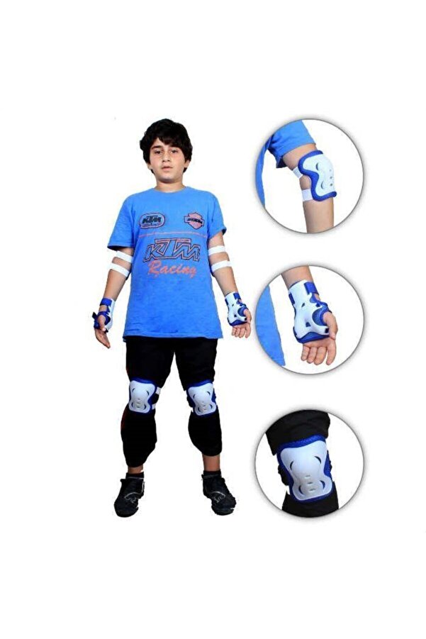 Kenpool 6 Adet Çocuk Spor Güvenlik Koruma Paten Koruyucu Buz Pateni Destek Aracı