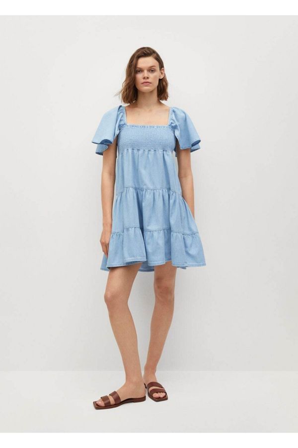 Mango frill cotton dress best sale