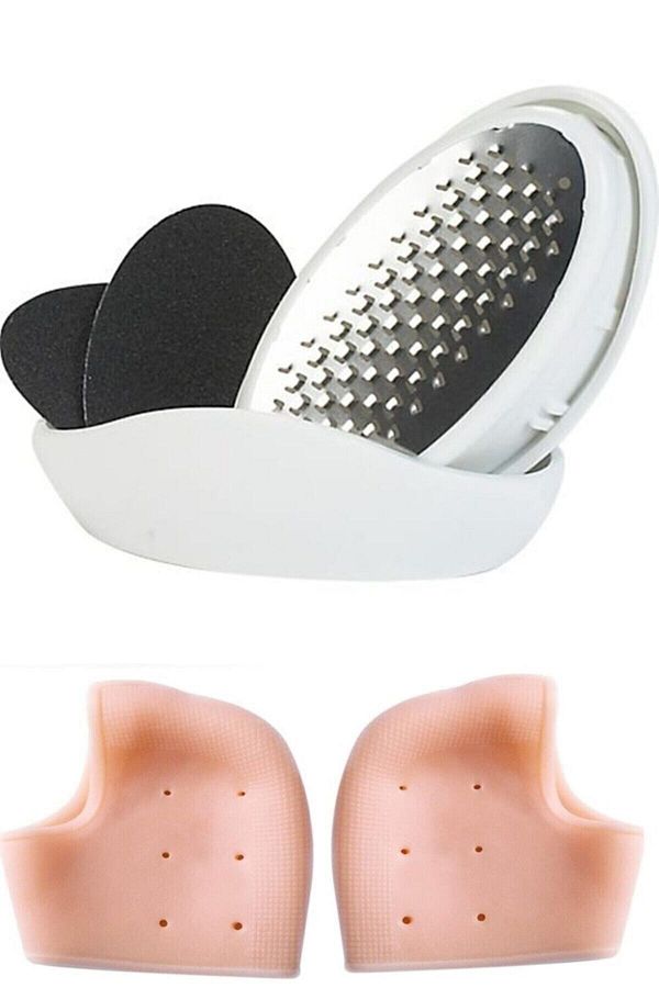 For Prime-Set of 2 - Foot File Grater and Heel Softener Socks 1