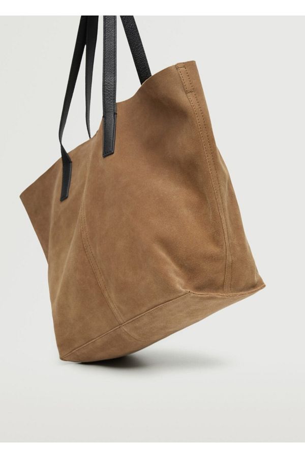 MANGO Leather Shopper Bag Trendyol
