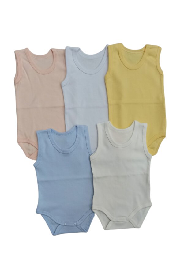 bebedino Askılı Basic Bisiklet Yaka Atlet Çıtçıtlı Badi 5 Li Paket