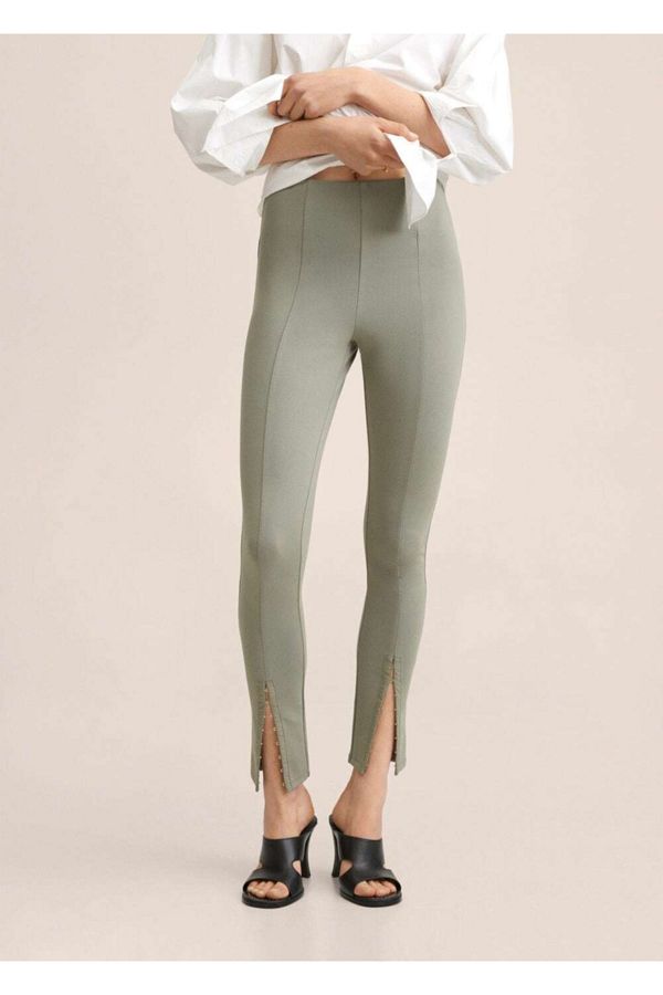 MANGO Leggings Khaki Normal waist Trendyol