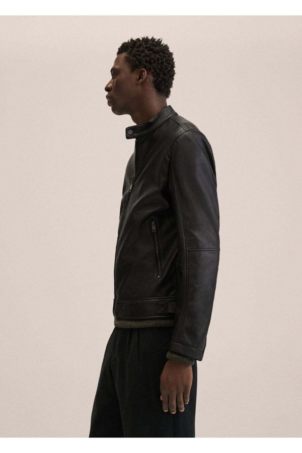 MANGO Man Jacket Black Biker jackets Trendyol