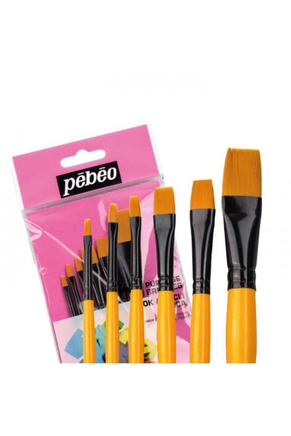 Pebeo-Brush Set:3 - 6-Piece Flat Tip 1