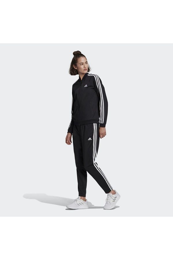 Black and white adidas tracksuit women's 2025