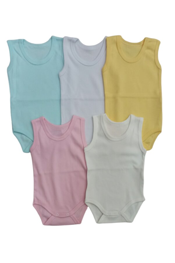 bebedino Askılı Basic Bisiklet Yaka Atlet Çıtçıtlı Badi 5li Paket 0-48 Ay