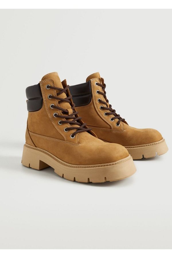 Mango lace up leather boots clearance