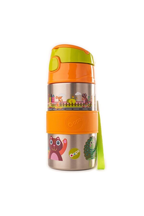 OOPS Pipetli Paslanmaz Suluk Sevimli Şehir Turuncu