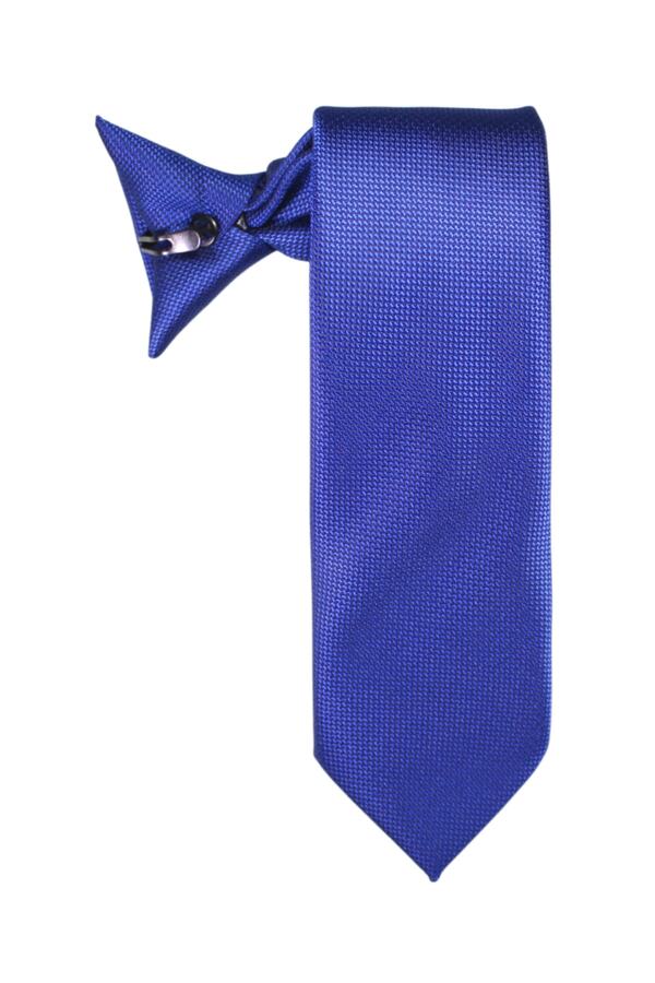 PROKRAVAT-Saks Blue Eyelet Clip Tie 1