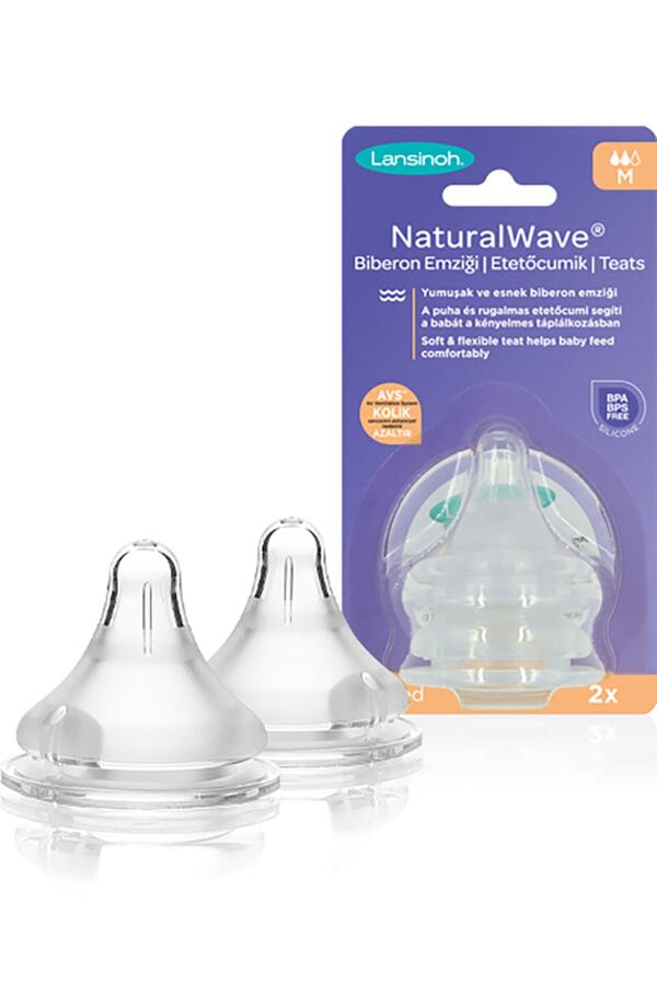 LANSINOH 76020 Naturalwave Orta Akışlı Biberon Emziği Ikili Paket