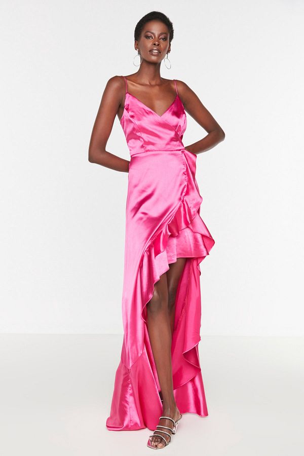 Fuchsia satin dress top