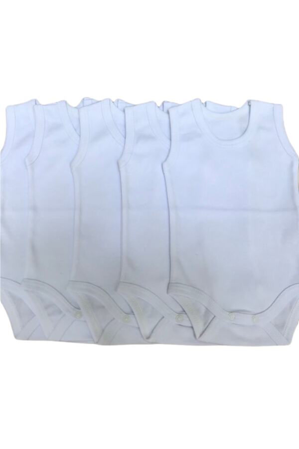 bebedino Askılı Basic Bisiklet Yaka Atlet Çıtçıtlı Badi 5li Paket Beyaz Renk 0-48 Ay