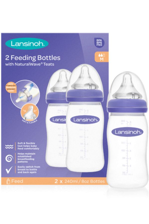 Lansinoh-76000 2 X PP Baby Bottle 240 ml Medium Flow 1