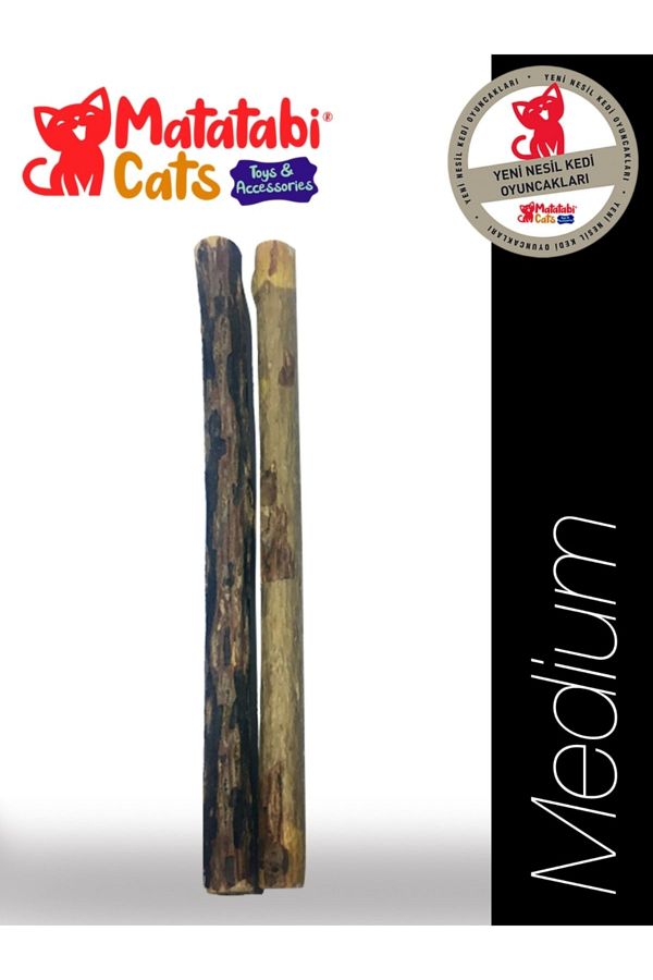 MATATABİ CATS-Stick Medium Natural Cat Chew Stick, Cat Toy 2 Pack (Not catnip/mint) 1