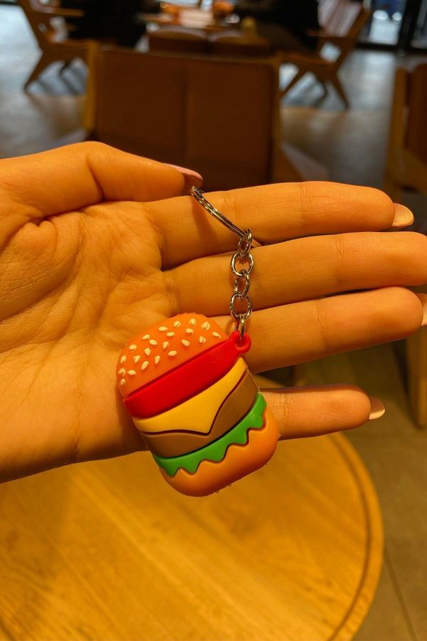 BAHELS-Hamburger Patterned Silicone Keychain and Bag Accessory 1