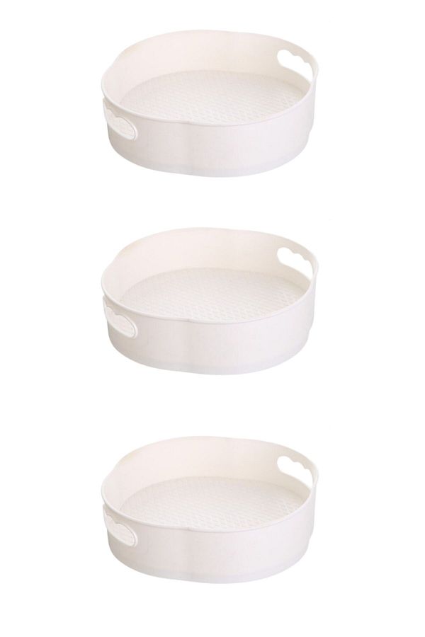 Buffer-3 Pieces 360 Degree Rotatable Round Tray Formed Presentation and Service Organizer Table 1