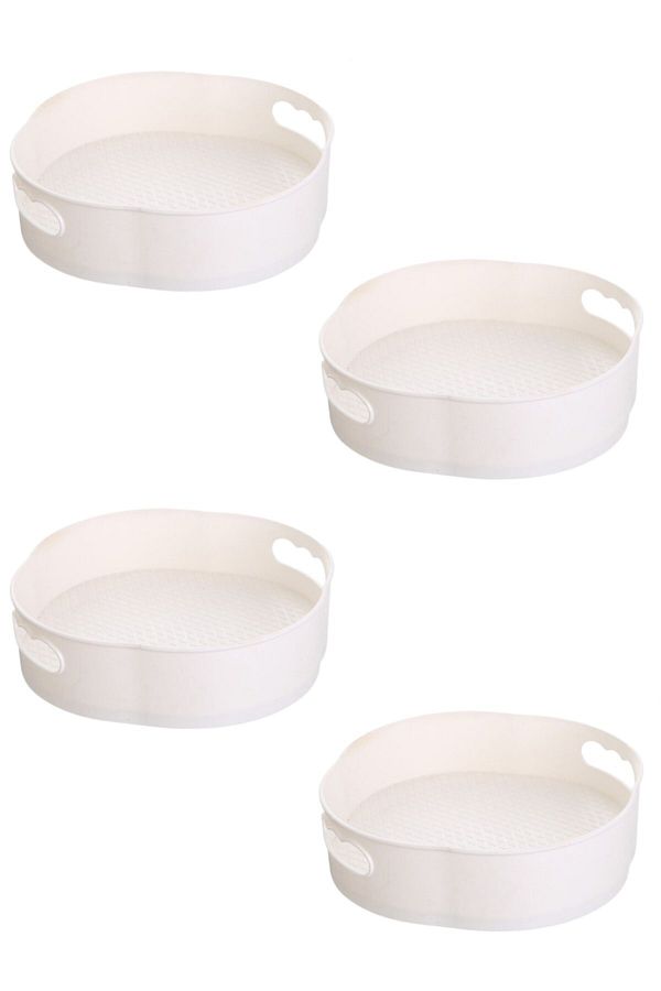 Buffer-® 4 Pieces 360 Degree Rotatable Round Tray Formed Presentation and Service Organizer Table 1