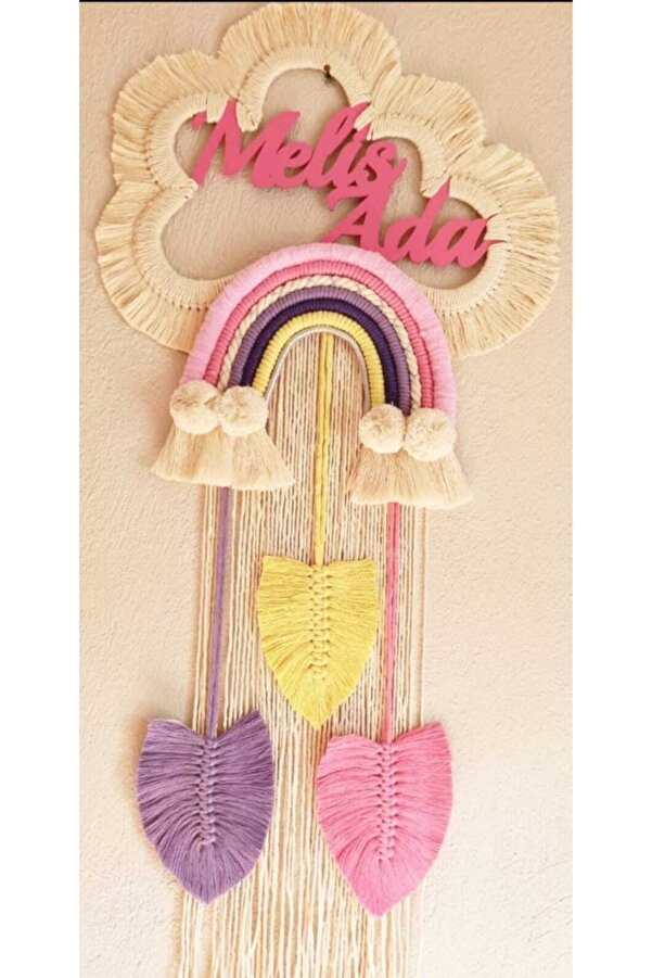 renkli mi renkli tasarım dünyası Makrome Bulut Bebek Kapı Süsü