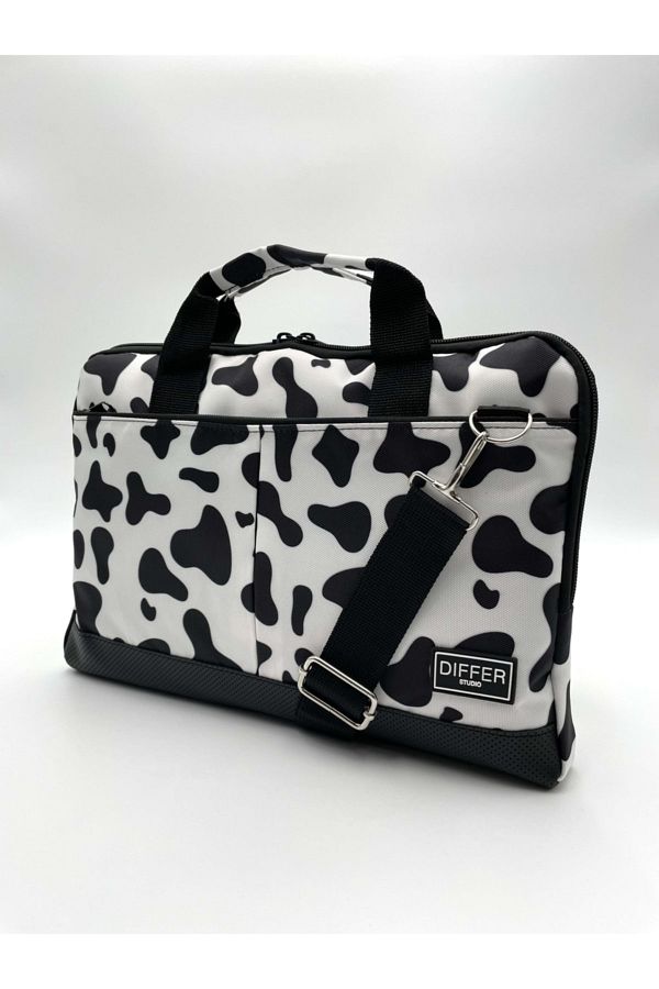 Differ-15.6'' Inch, Cow Pattern, Shoulder Strap and Cross Notebook Laptop Macbook Briefcase 1