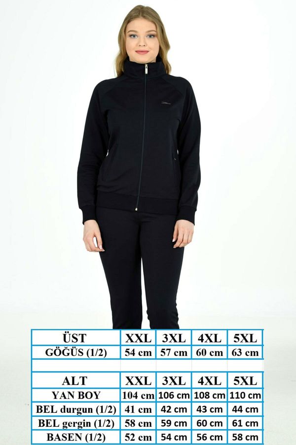 TRENDH LL Women s Turtleneck Full Length Zippered Plus Size Tracksuit Edy201836b Trendyol