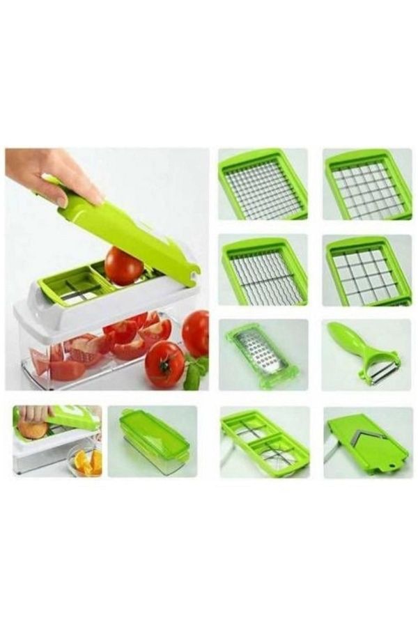 İnteraktifshop-Nicer Dicer Plus 10 Pieces Practical Potato Onion Vegetable Slicer Chopper 1