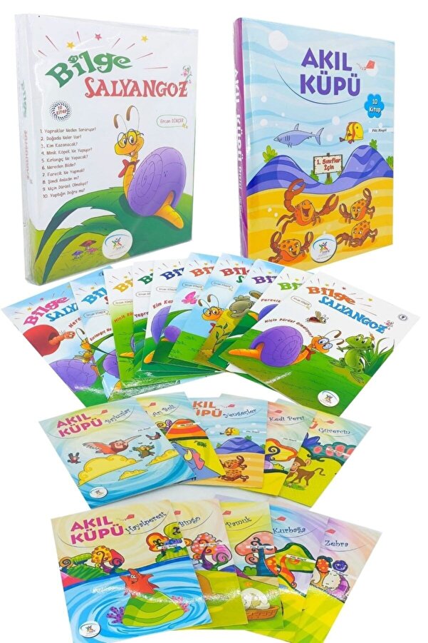 5 Renk Yayınları 1. Sınıf Ilk Okuma Hikaye Seti Akıl Küpü Ve Bilge Salyangoz 20 Kitap