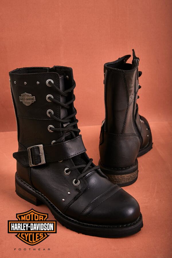Harley Davidson-Monetta Black Leather Women's Boots 1