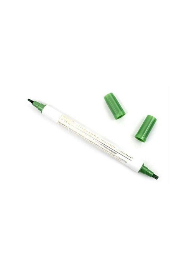 Zig-Double Tip Gilded Calligraphy Pen 2 mm + 3.5 mm 128 Metallic Light Green 1