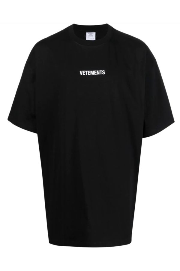 Vetements Logo Patch Black Oversize T-shirt - Trendyol
