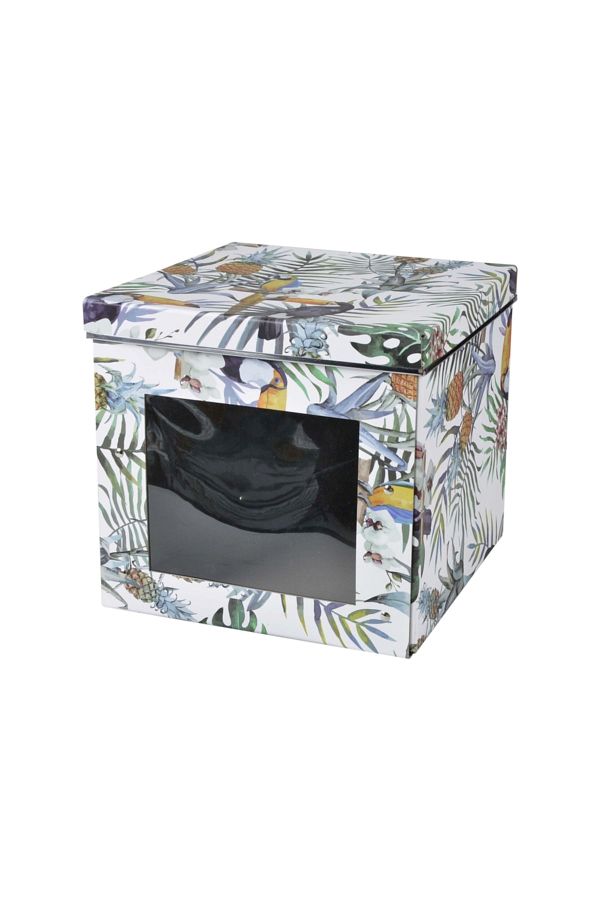 Bosphorus-Tropical Patterned Covered Foldable Window Cardboard Box 1