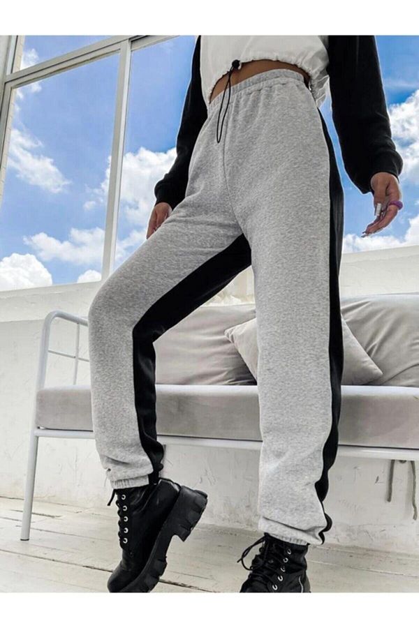My Blog-Front Gray Back Black Jogger Sweatpants 1