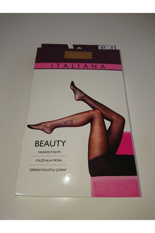 İTALİANA-Star Patterned Pantyhose with Rhinestones Beauty 1