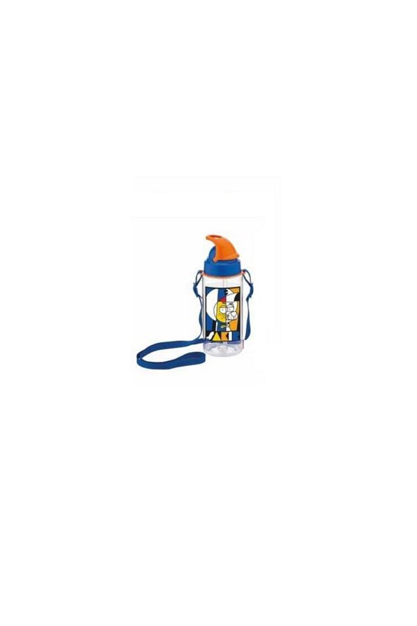 Gıpta-Kral Şakir Patterned Tritan Flask with Straw 500 Ml - Blue-orange 1