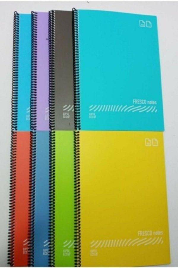 Gıpta-Fresco Spiral Plastic Pp - 80 Sheets Checkered Notebook (12 Pack) 1