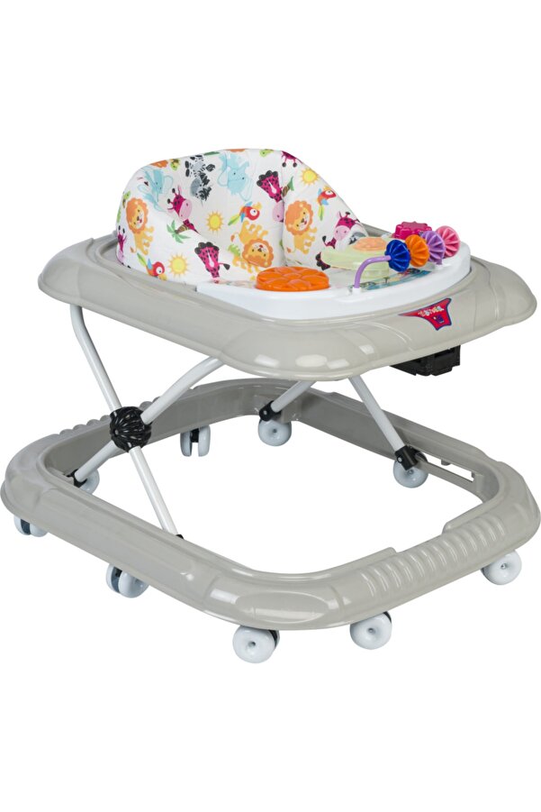 4KİDS Bebek Müzikli Yürüteç Dido Müzikli Bebek Yürüteç Örümcek Gri