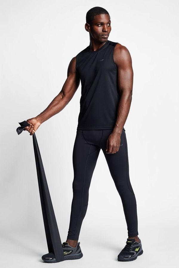 Lescon-Black Men's Running Undershirt 22b-1014 1