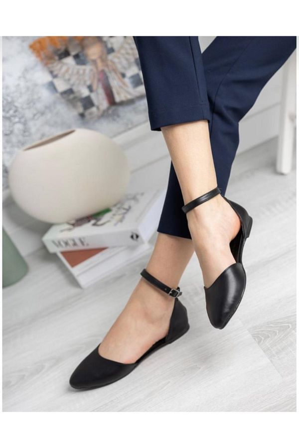 BY MAY SHOES Misty Ankle Strap Pointed Toe Casual Ballet Flats Trendyol