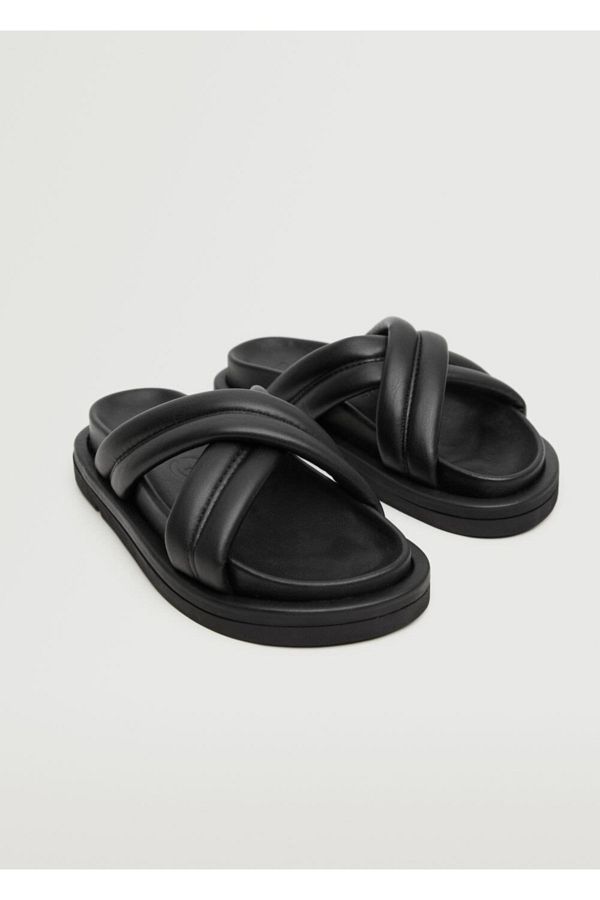 Mango black sandals hotsell