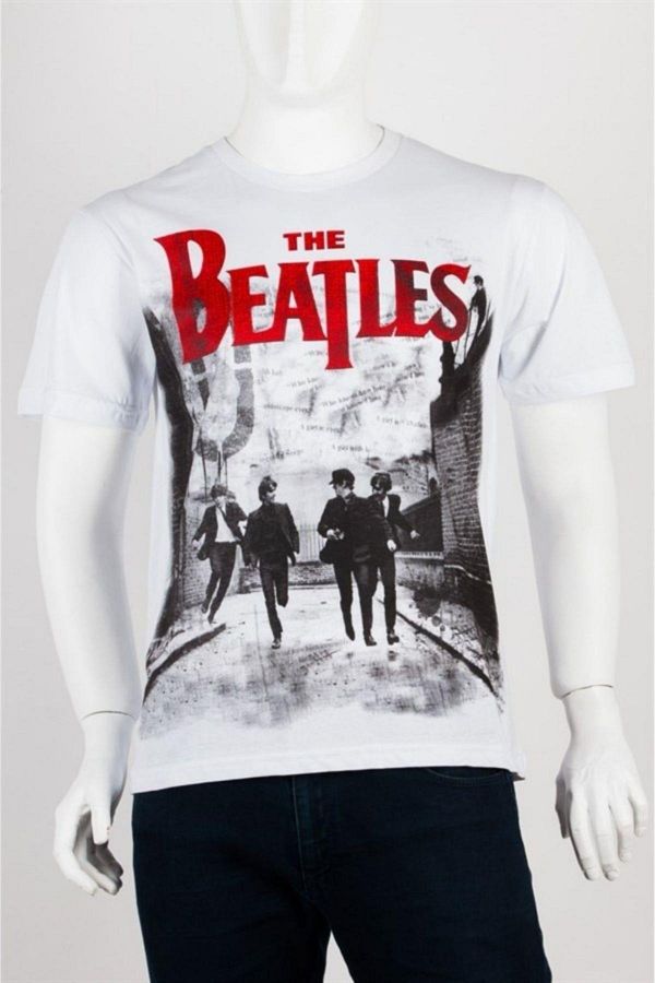 Dünyadan Hediyeler-تي شيرت The Beatles للجنسين من القطن بقصة عادية مقاس X-Large 1