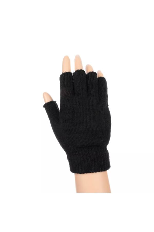 Kardelen Butik Denizli-Black, Knitted, Fingerless, Cycling Gloves (Unisex) 1